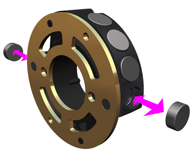 Illustration showing that two magnets can be added to the braking system