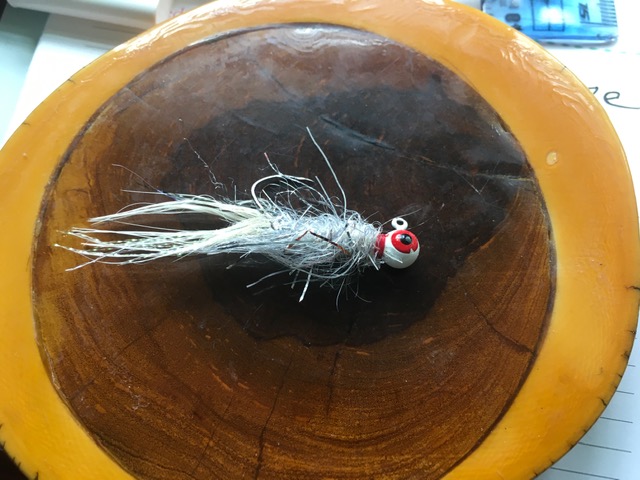 Fly tied on a jig head