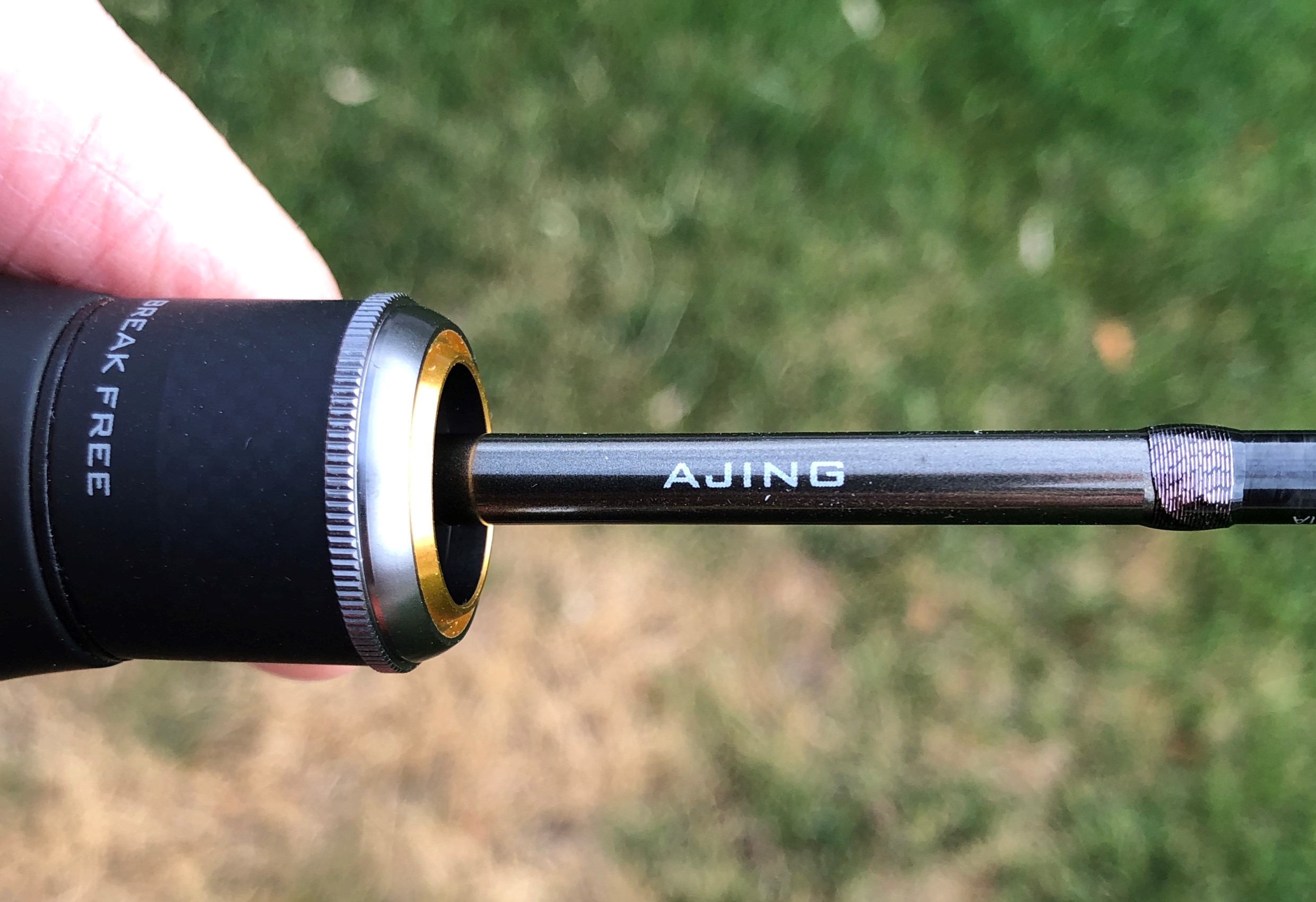 Shimano Soare CI4+ Ajing S408UL-S rod showing the word Ajing on the side of the rod